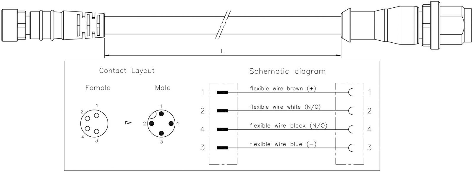 כבל לסנסורים TE CONNECTIVITY 2273111-4
